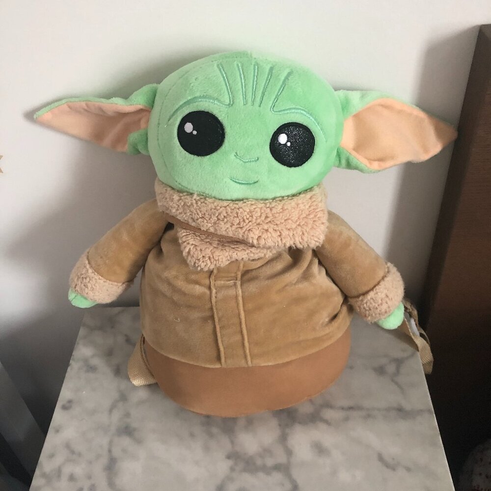 Baby Yoda Grogu Plush Backpack Purse Star Wars Mandalorian Bag 15" Soft Unisex